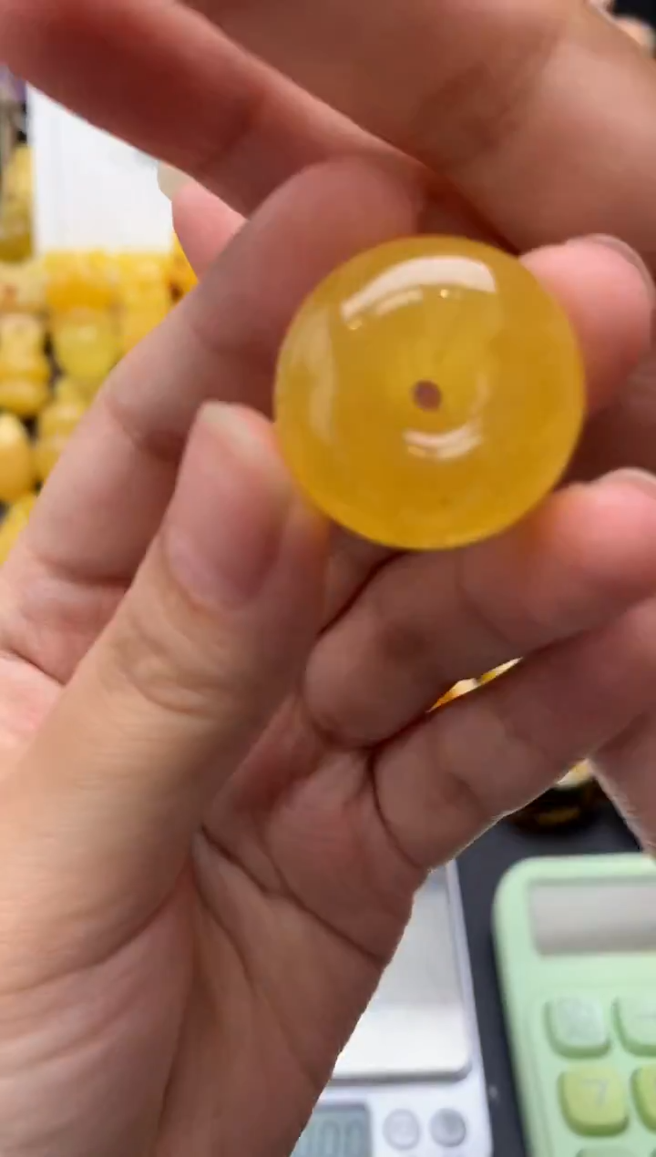 银S925镶嵌琥珀珠宝奇石138琥珀蜜蜡微瑕