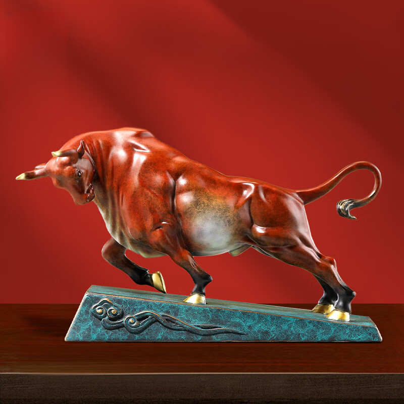 吉满缘牛气冲天开业礼品铜牛摆件乔迁礼物酒柜高档办公室铜摆件