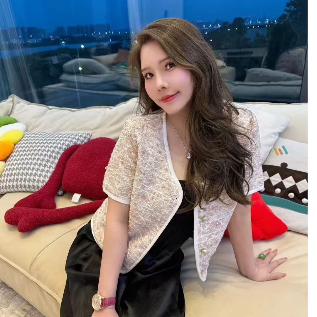 未使用 DIOR/迪奥 25新款 排扣短袖外套 粉色40【柜3.3w】