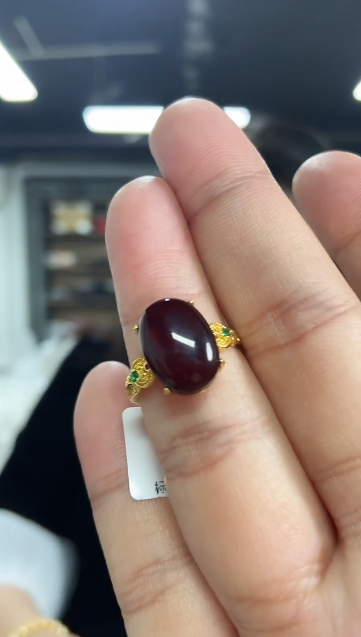 【闪购商品】血珀裸石银S925镶嵌多样性发其一，颜色微差