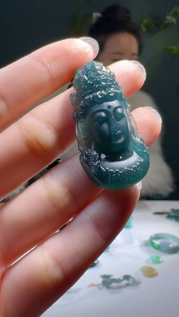 【闪购商品】翡翠颈饰未镶嵌天然A货翡翠观音头