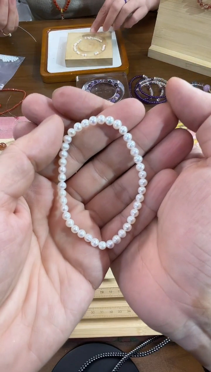 未镶嵌手链淡水珍珠天然无核淡水珍珠5mm+