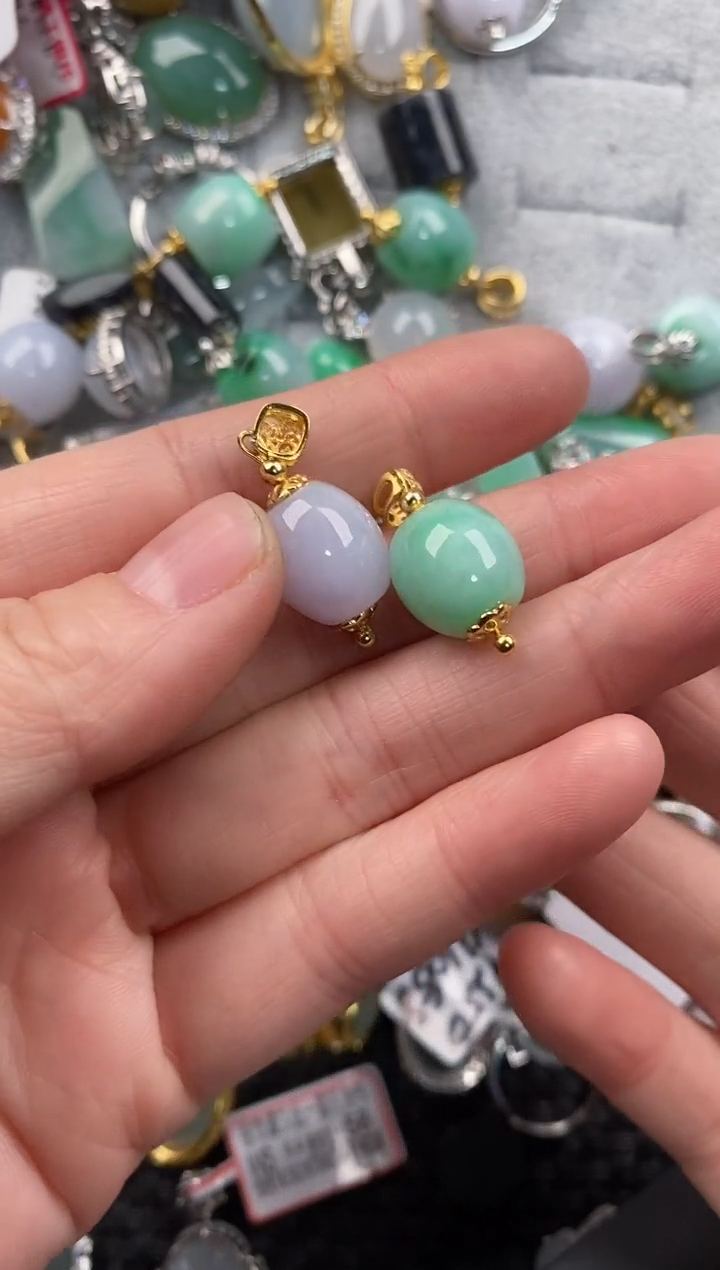 银S925镶嵌戒指翡翠10                 9