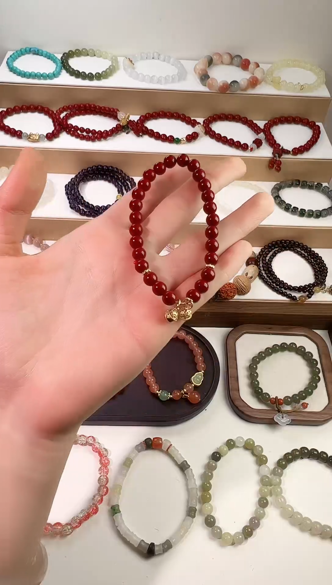 【闪购商品】石英质玉手串未镶嵌铃铛朱砂手串