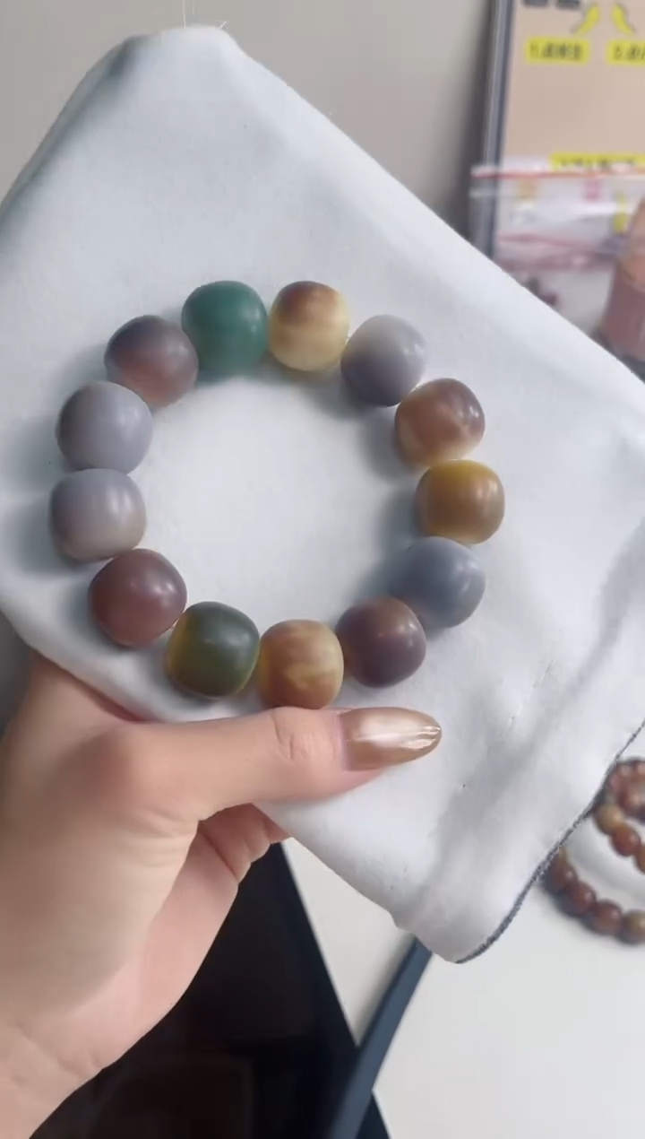 手串菩提根/象牙果i32紫美人干磨桶珠17*19mm手串