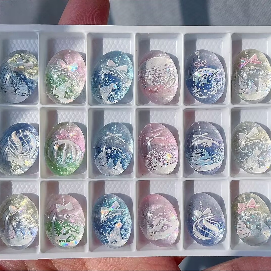 精致DIY手工饰品配件 13*18椭圆 油画蛋面 