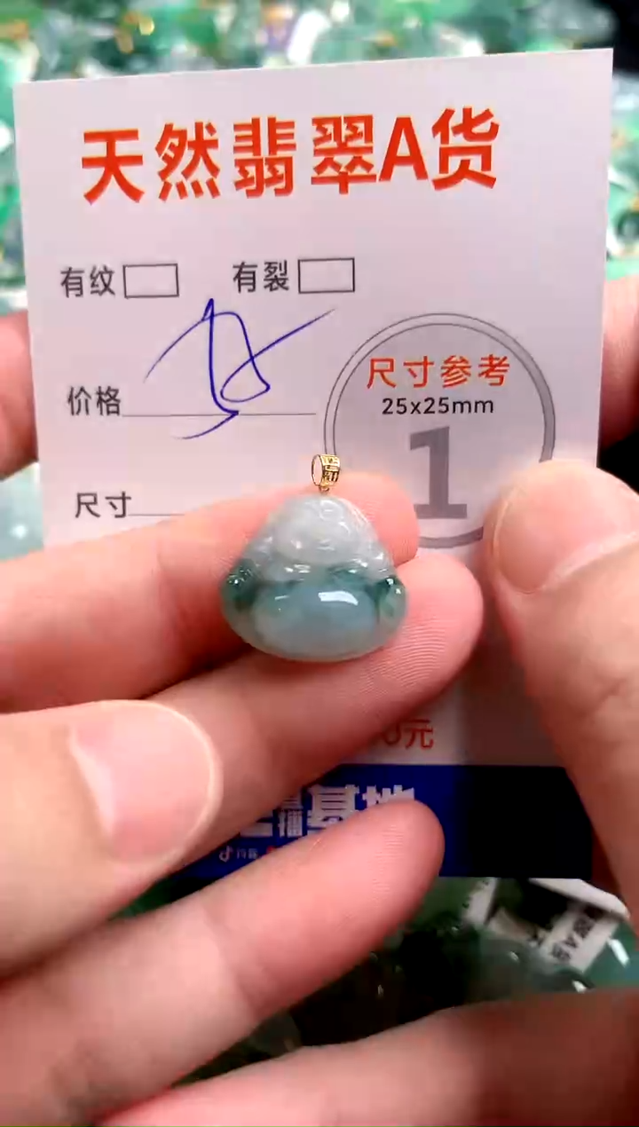 翡翠18K金镶嵌颈饰23002114