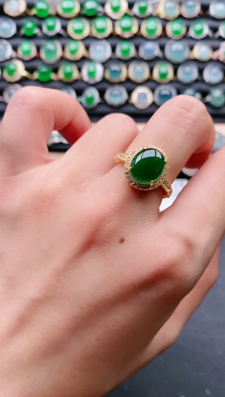 【闪购商品】翡翠戒指银S925镶嵌1111