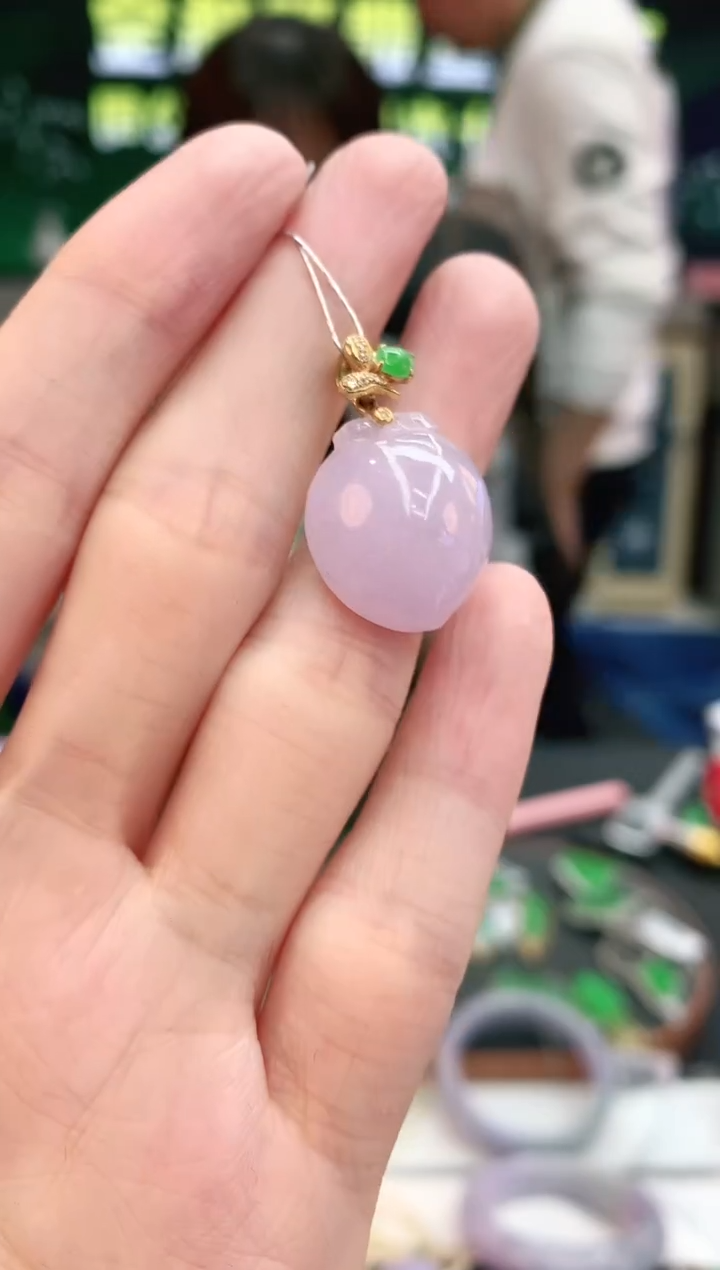 【闪购商品】翡翠颈饰18K金镶嵌赠礼盒证书 小君
