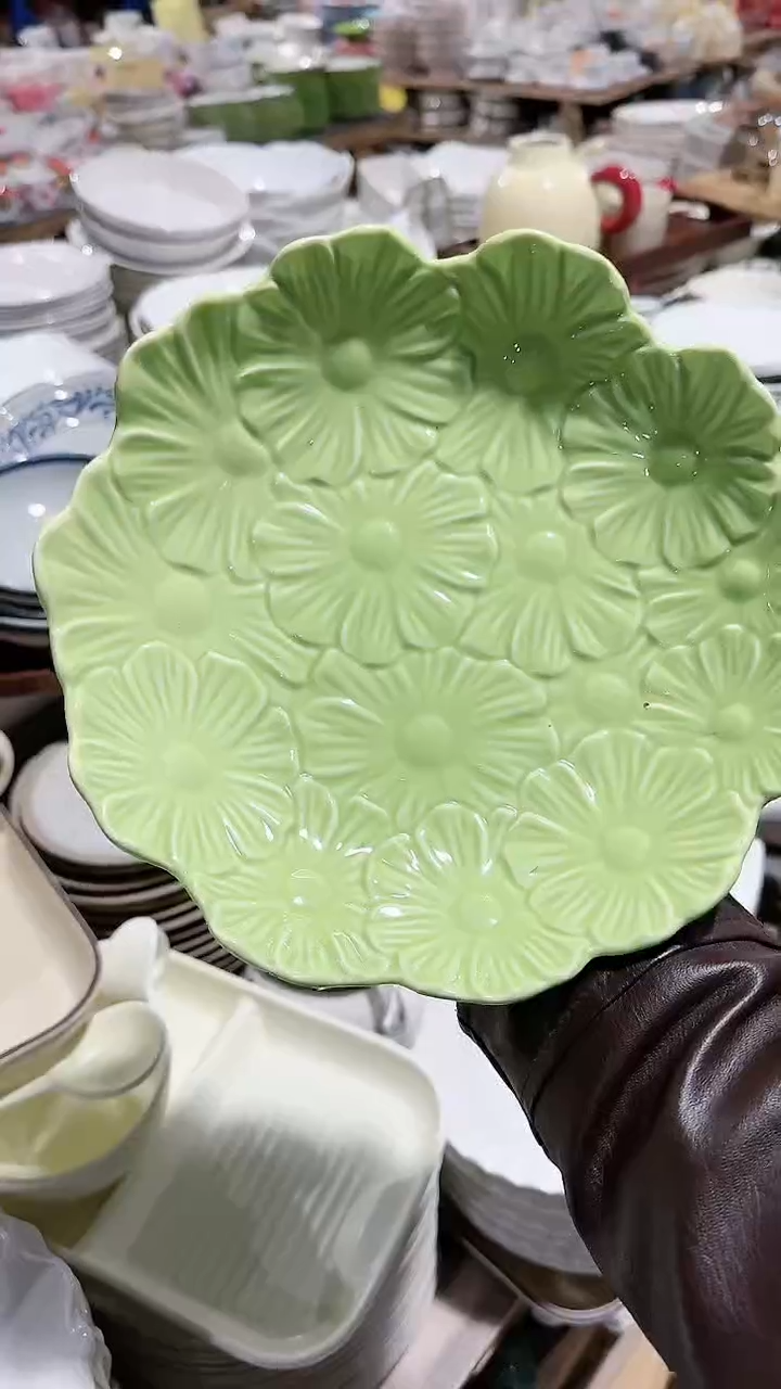 【闪购商品】瓷片花边盘微瑕 凑满20元包邮