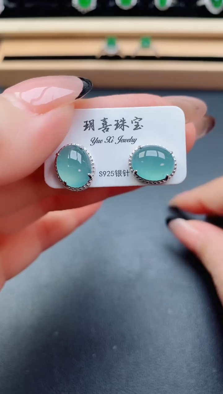 翡翠戒指银S925镶嵌1