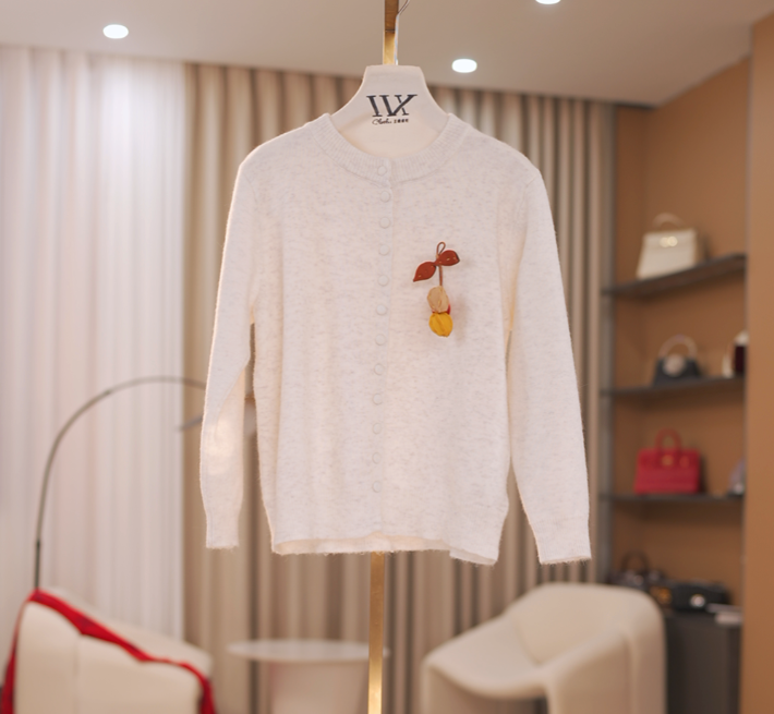 【霓裳羽衣】南瓜针织开衫外套女冬