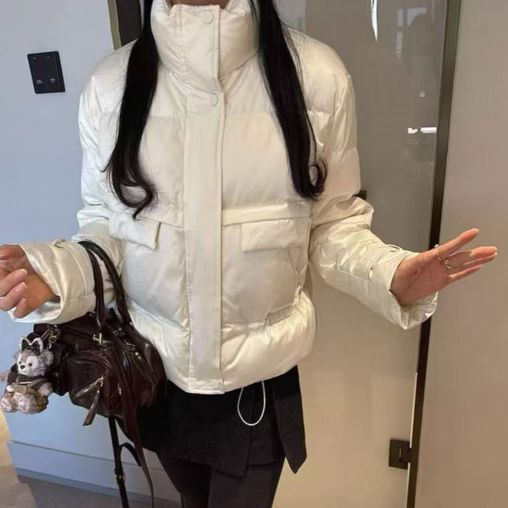 【艾萱萱】25806款秋冬季抽绳收腰气质减龄保暖短外套 约53