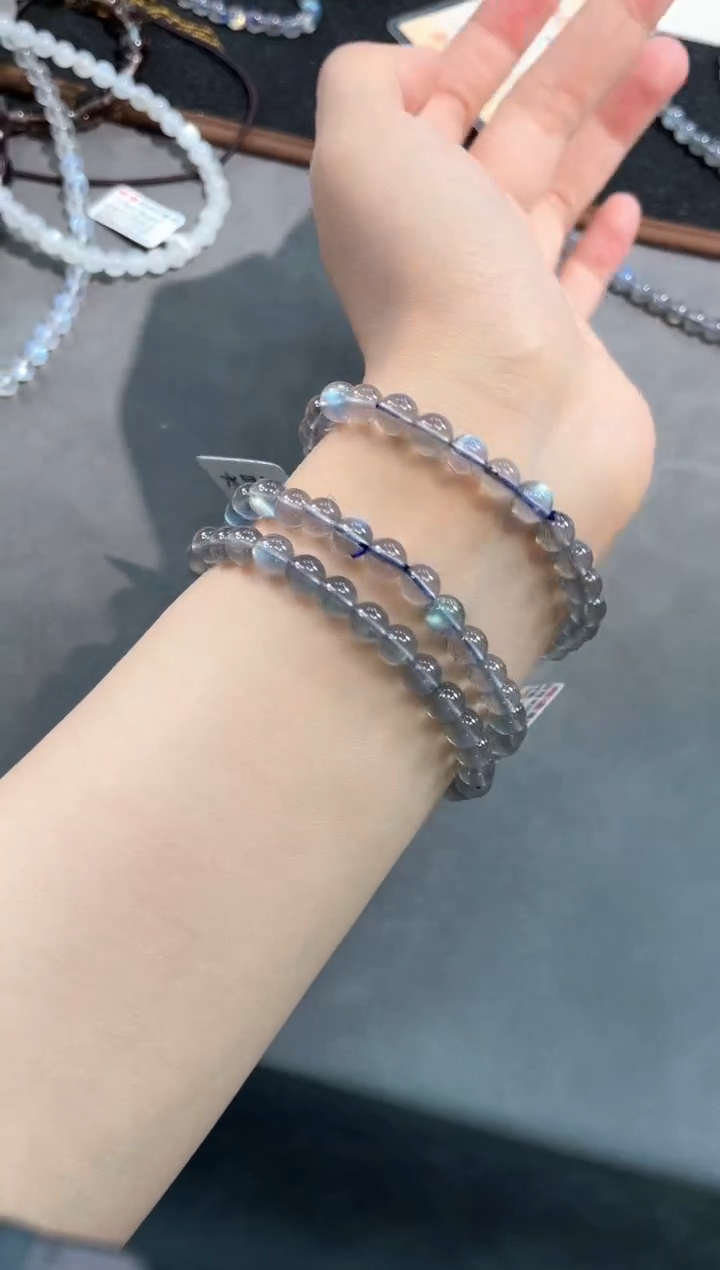 【闪购商品】月光石颈饰未镶嵌82号月光石多圈6.5mm