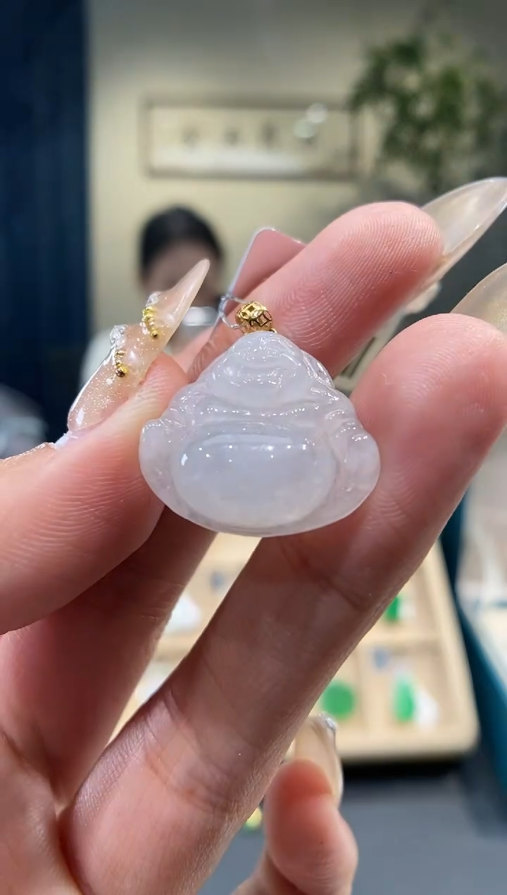 【闪购商品】翡翠吊坠(不含链)18K金镶嵌佛公