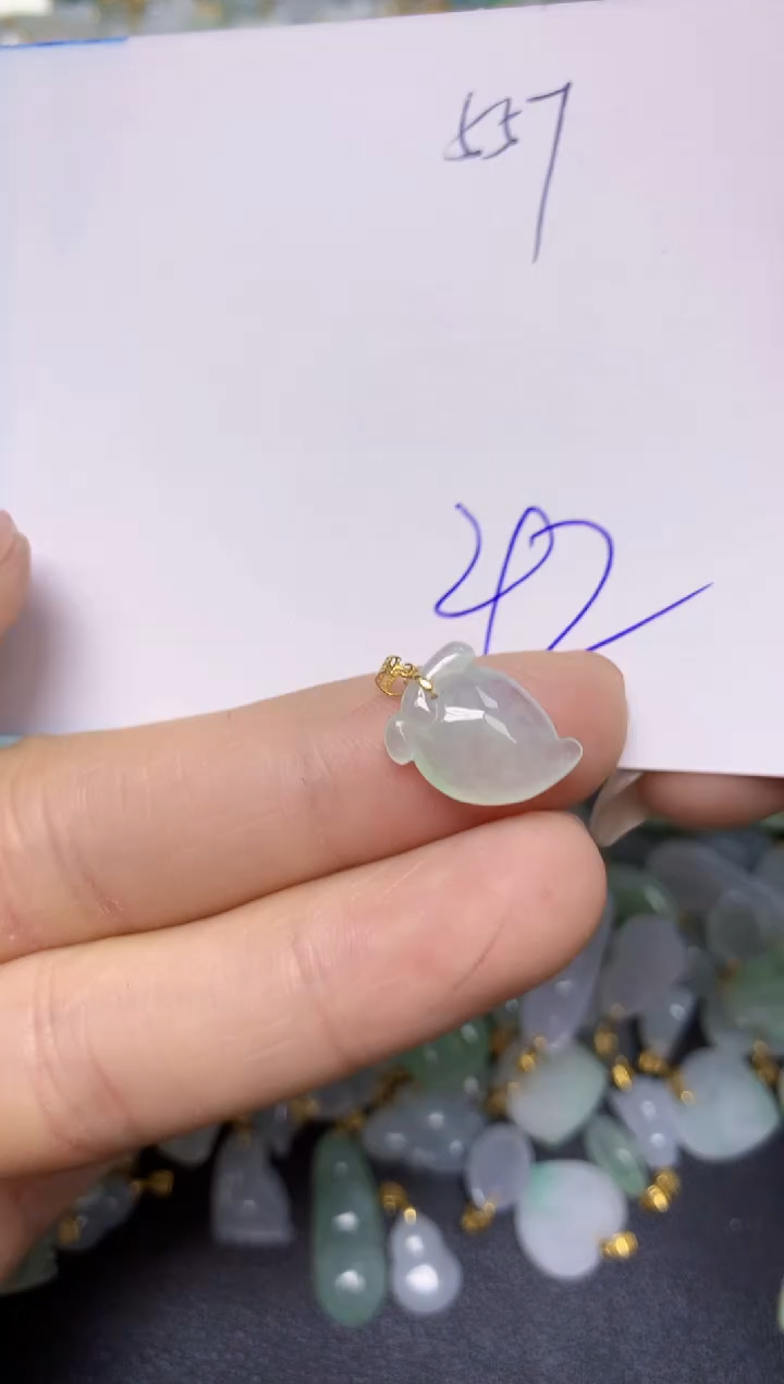 【闪购商品】翡翠挂件18K金镶嵌 天然翡翠A货