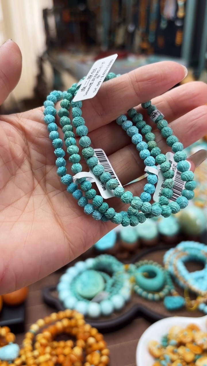 【闪购商品】绿松石手链未镶嵌松石莲花珠手链多样性发其中一件