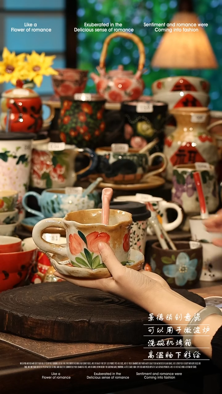 陶瓷景德镇高温釉下彩手工手绘款式@A0272@