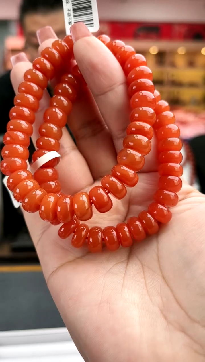 【闪购商品】南红玛瑙卡10保山算盘单圈-多样性发一件未镶嵌一件10