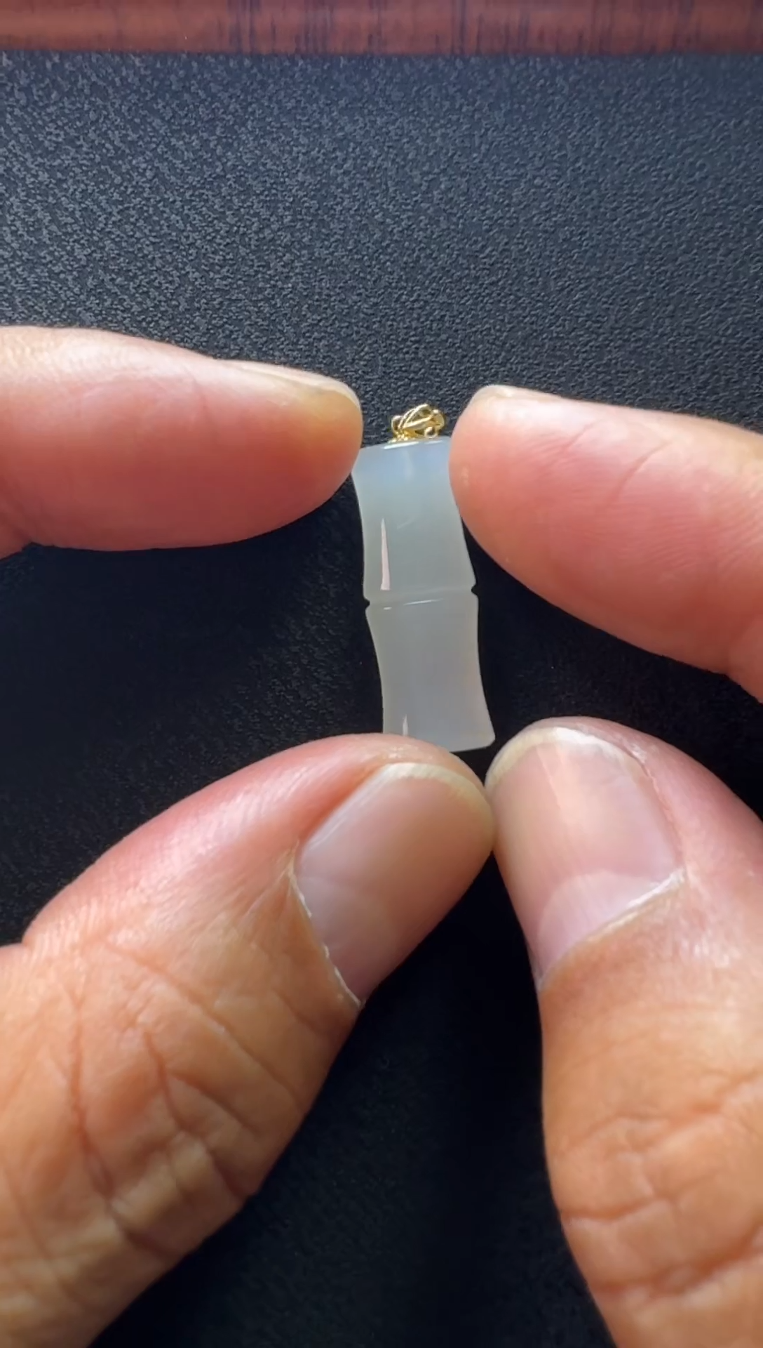 【闪购商品】和田玉耳饰18K金镶嵌竹节