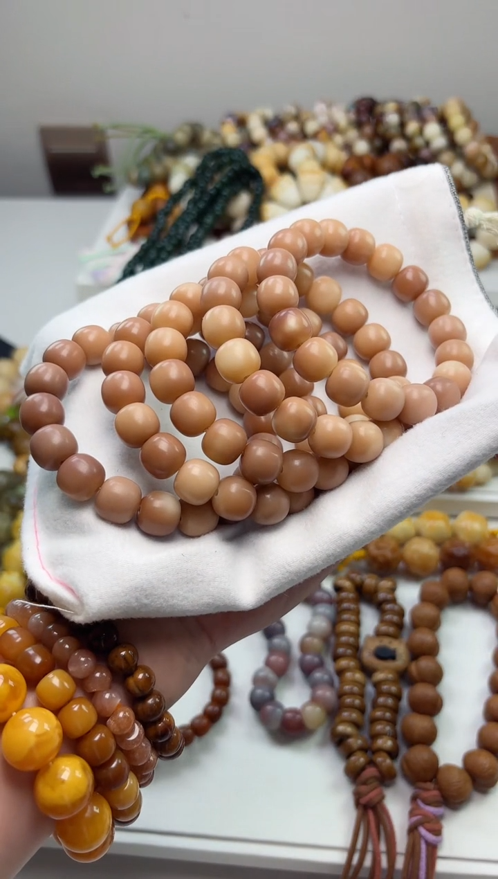 手串菩提根/象牙果沐j42紫美人干枯玫瑰干磨桶珠12*13mm手串