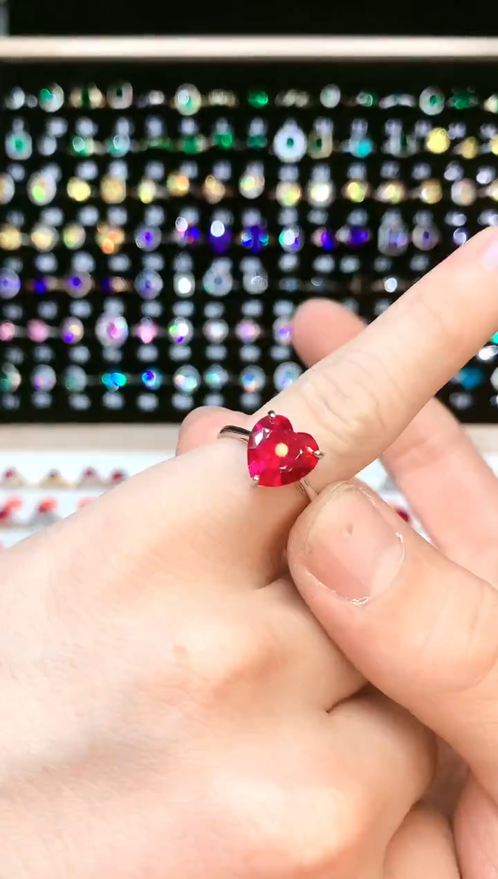 红宝石戒指银S925镶嵌......