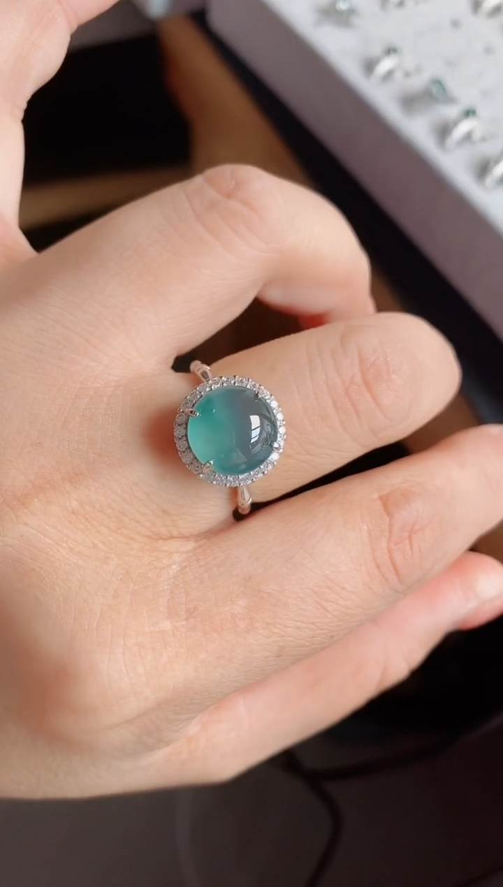 【闪购商品】翡翠戒指银S925镶嵌1211