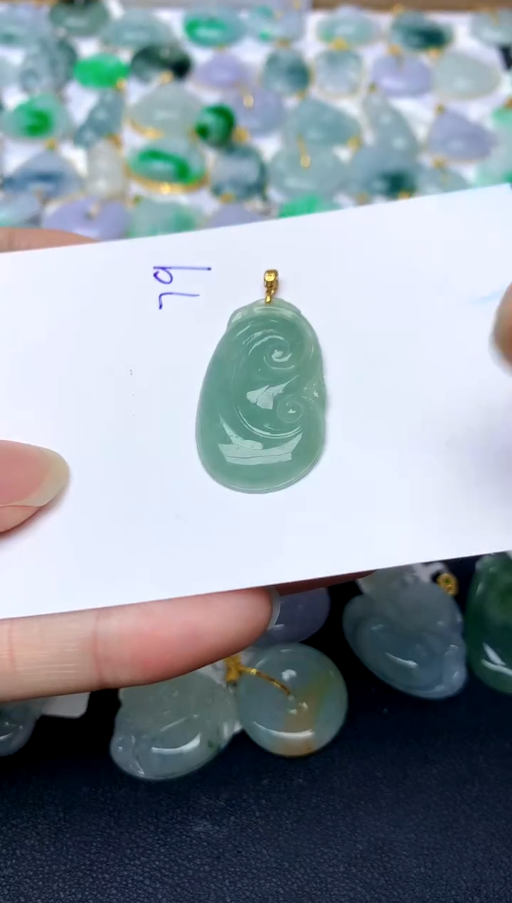 【闪购商品】翡翠颈饰18K金镶嵌79天然A货翡翠