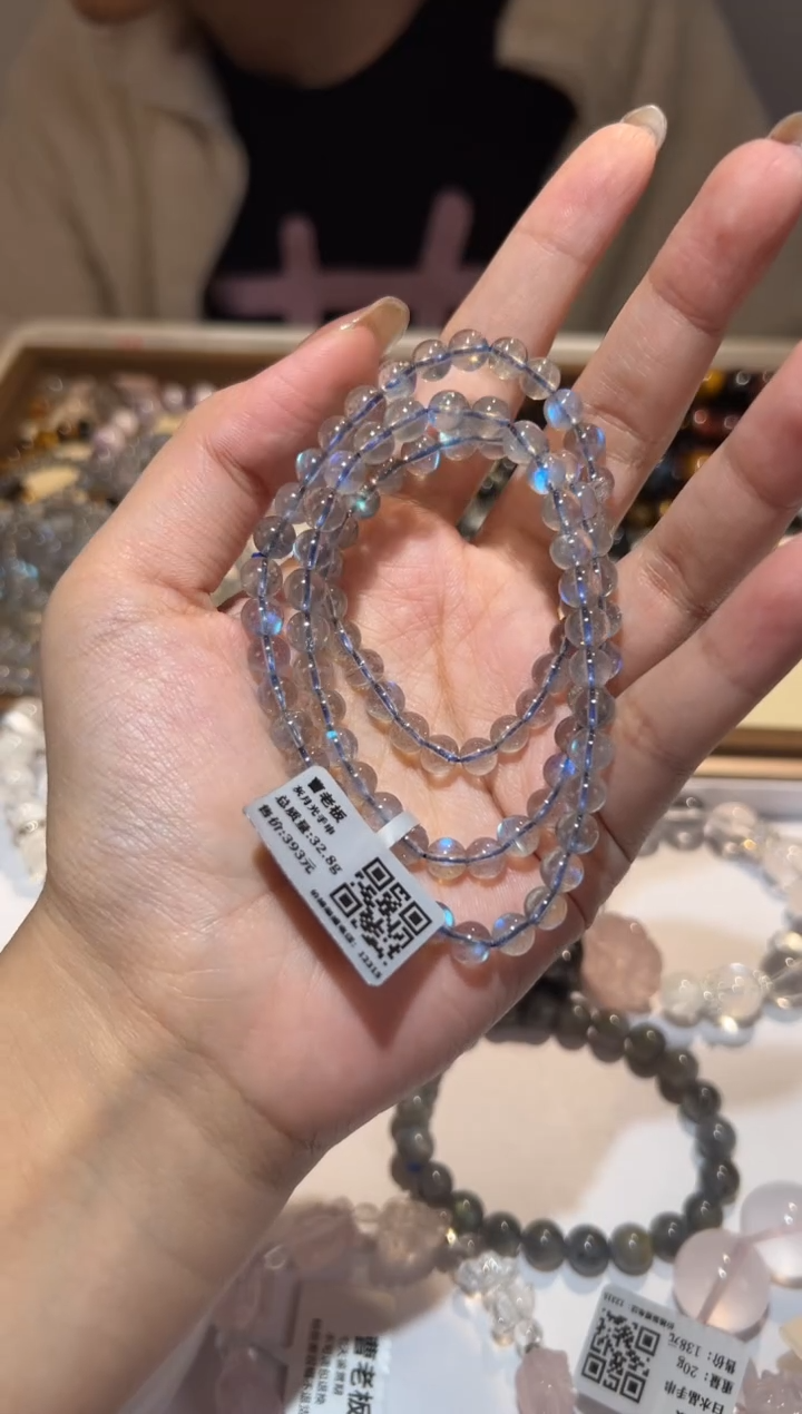 【闪购商品】拉长石手链未镶嵌6mm灰月光