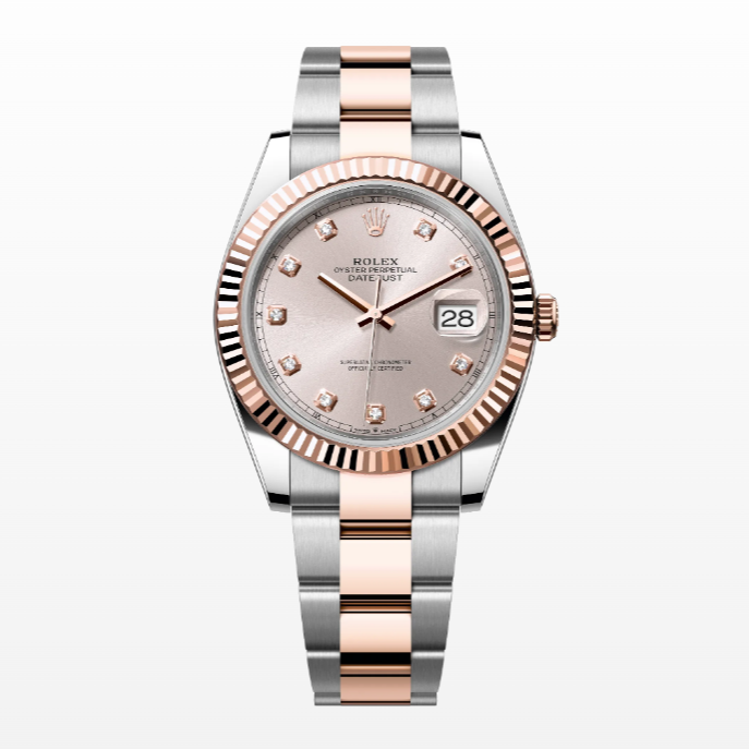 99新 Rolex/劳力士 单表/日志 41mm/126331/粉盘钻刻/间玫瑰金