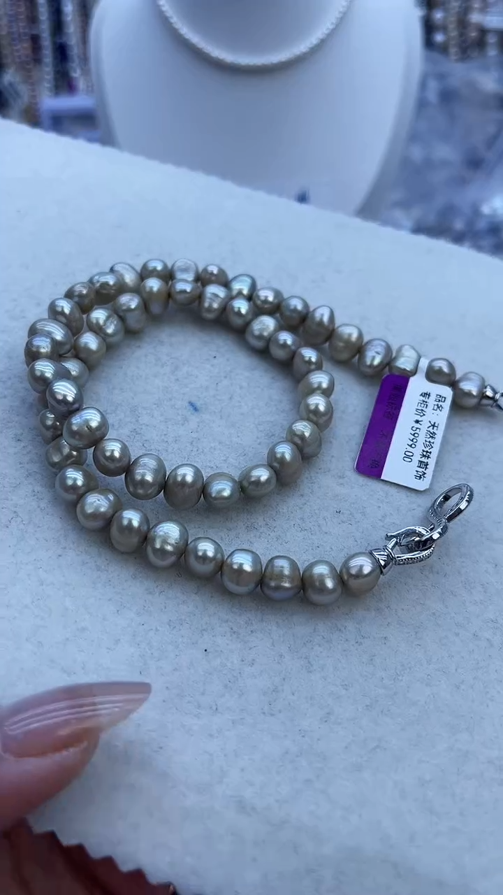 【闪购商品】淡水珍珠项链银S925镶嵌295