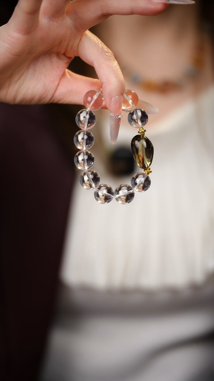 合金手串水晶白水黄水