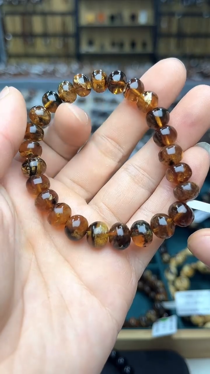 裸石琥珀未镶嵌抚顺琥珀9+花蜡多样性发其一