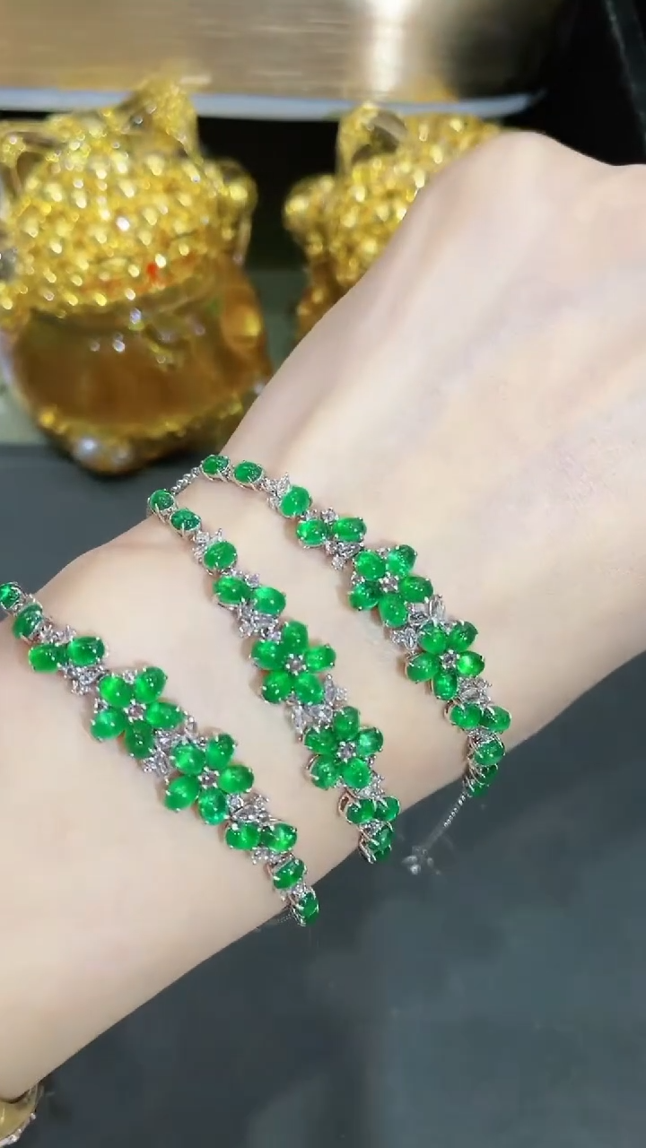 手链18K金镶嵌祖母绿多样性发其一