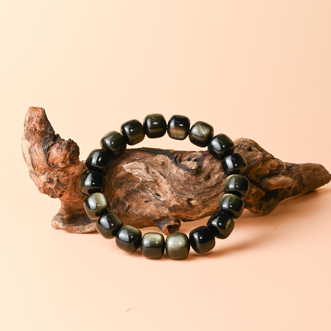 手链 【曜世金辉】WuHerra精品金曜石男士手串老型桶珠文玩手链礼物