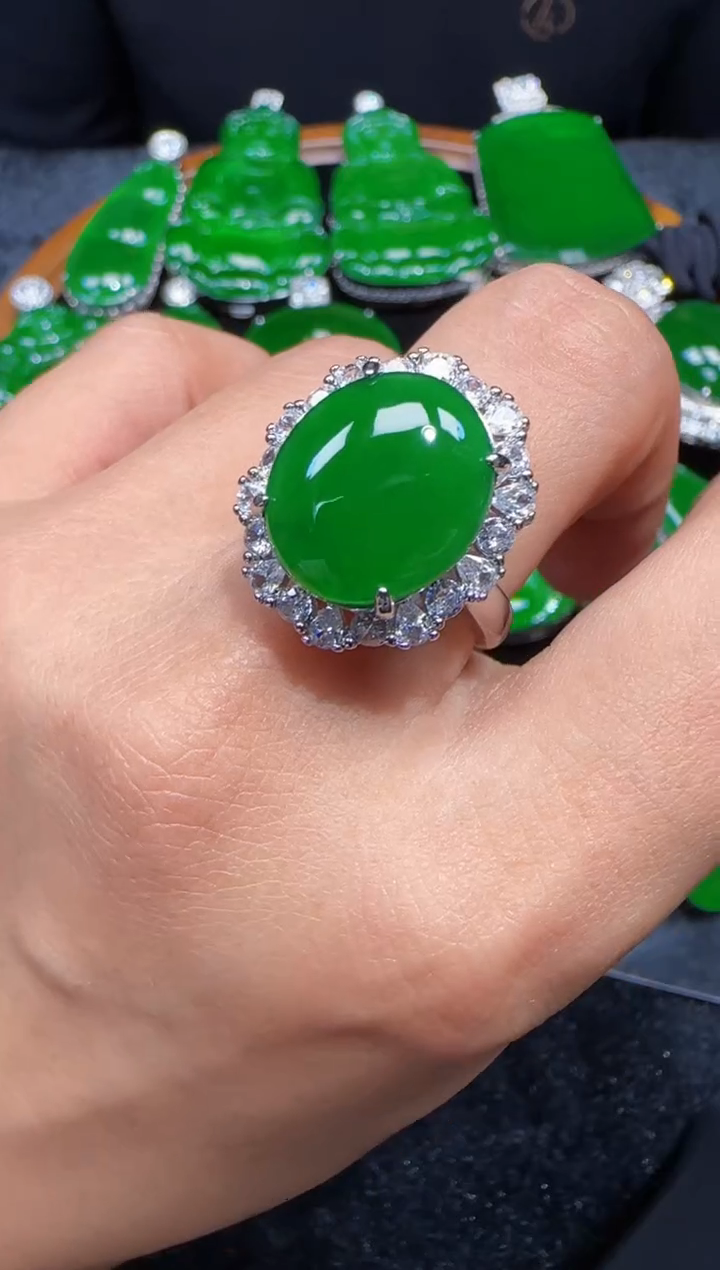 未镶嵌定制翡翠翡翠戒指78