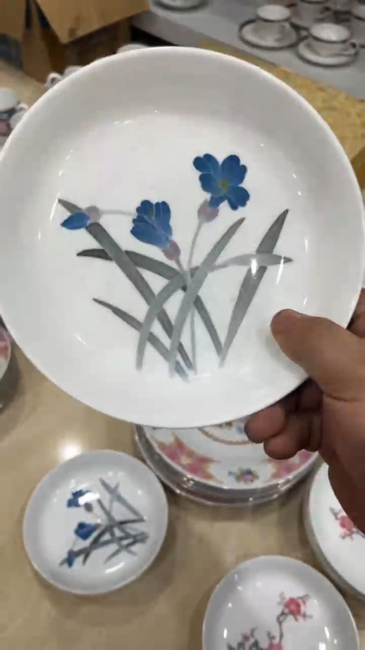 7寸深盘湖南醴陵釉下五彩陶瓷