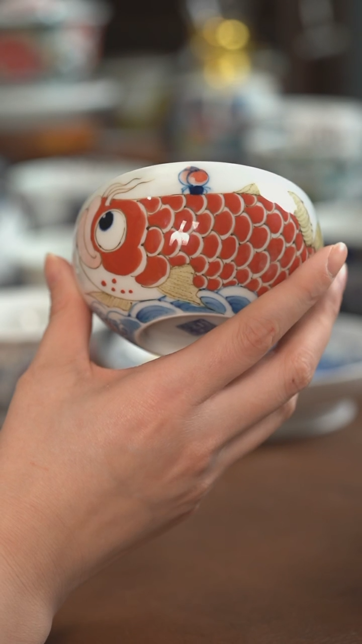 【闪购商品】龙鱼罗汉杯景德镇昨明陶瓷