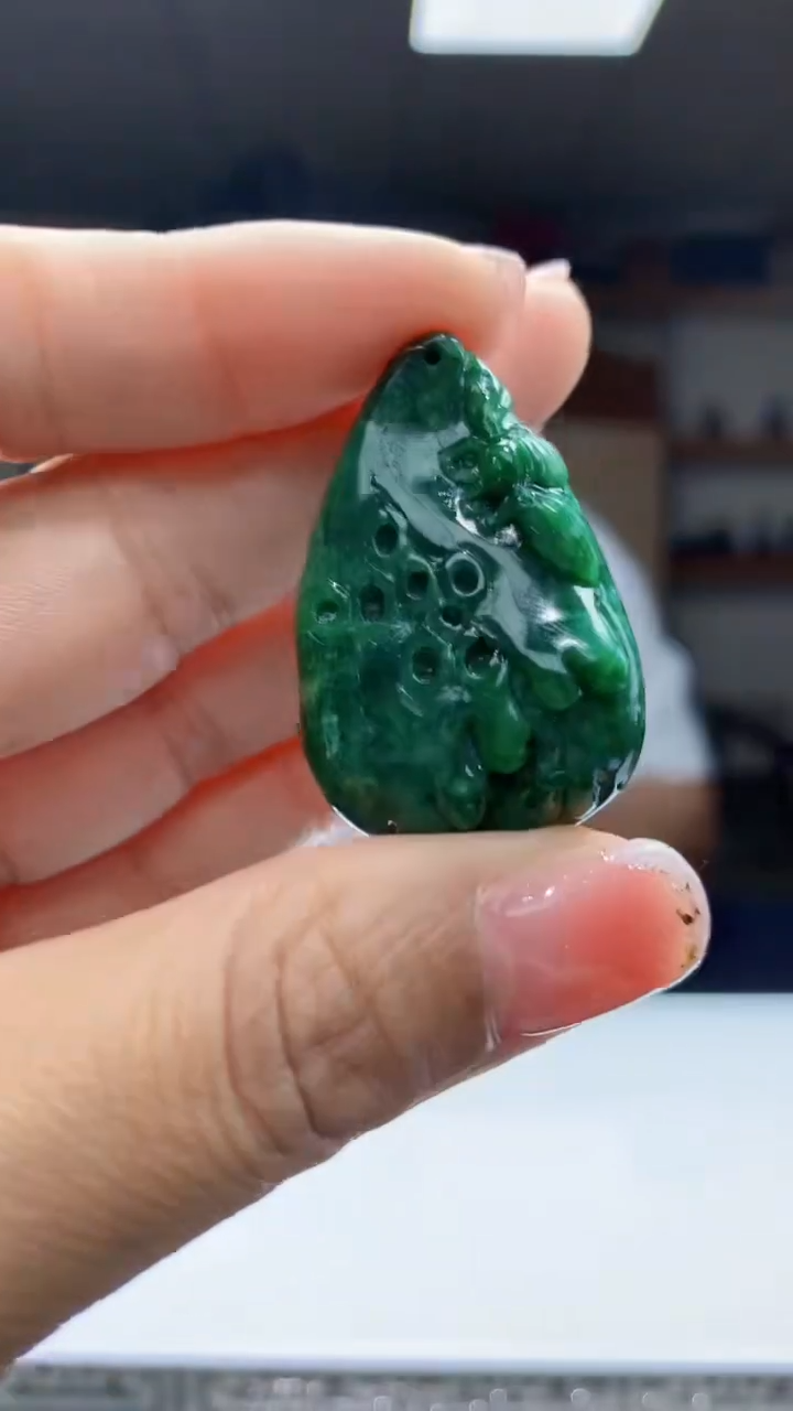 定制翡翠未镶嵌1087jj-毛货挂件38