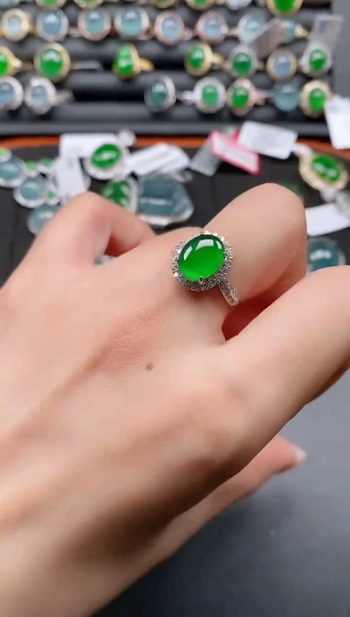银S925镶嵌戒指翡翠11111