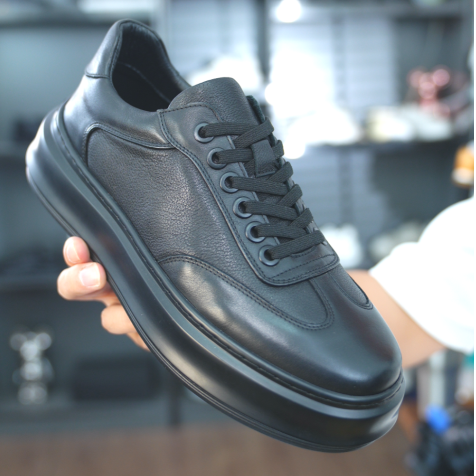 6873-冬季吸汗透气2025头层牛皮男士休闲皮鞋四季微增高软底