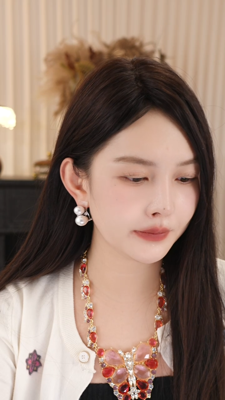 纯铜合金琉璃耳饰