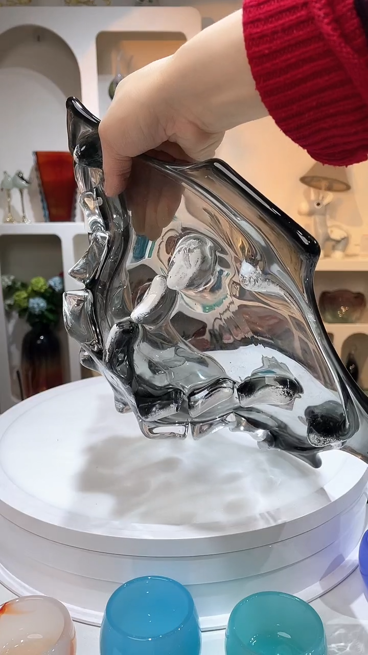 【闪购商品】琉璃灰色琉璃果盘