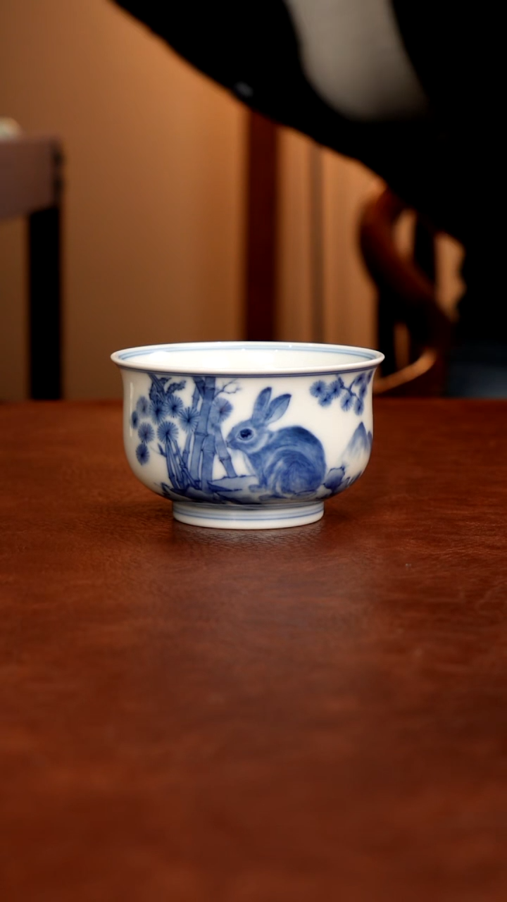 摆件陶景德镇瓷器，青花瓷手绘茶具~