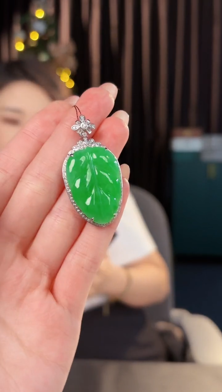 【闪购商品】翡翠颈饰18K金镶嵌缅料A货/支持复检/一件