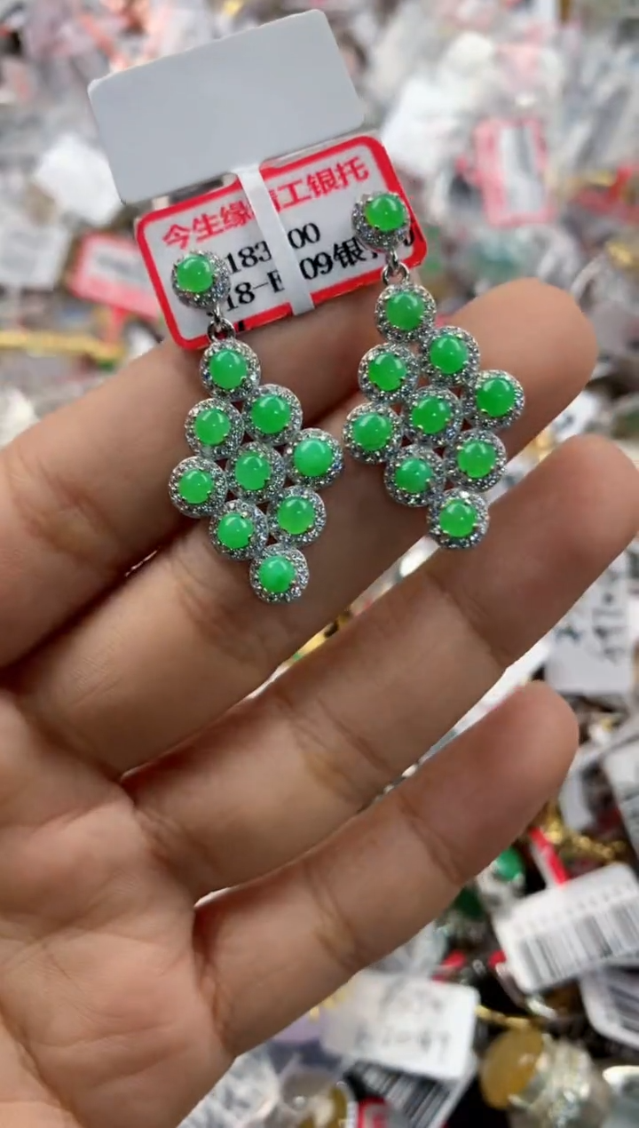 银S925镶嵌戒指翡翠2222----10