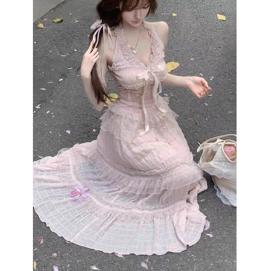 大码女装法式夏温柔风法式设计感显瘦上衣长裙小个子11265