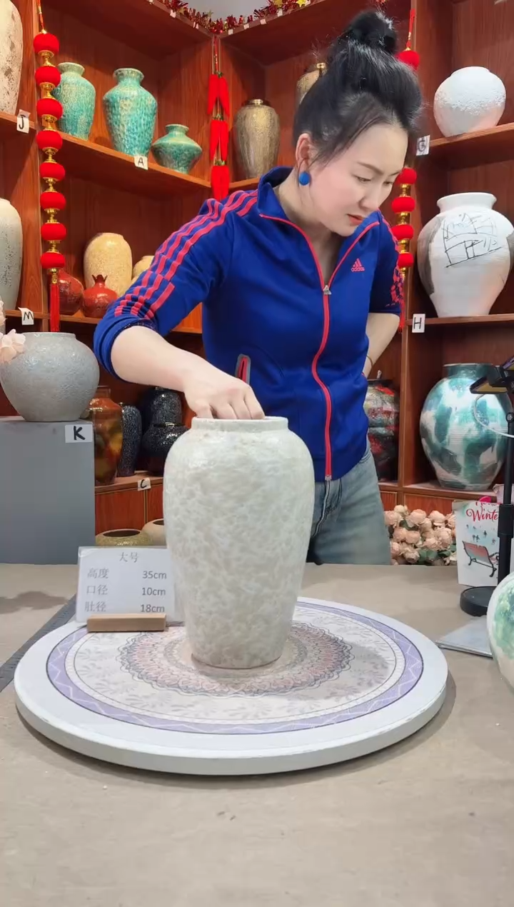 【闪购商品】瓶陶瓷花瓶 无花 茶白中号