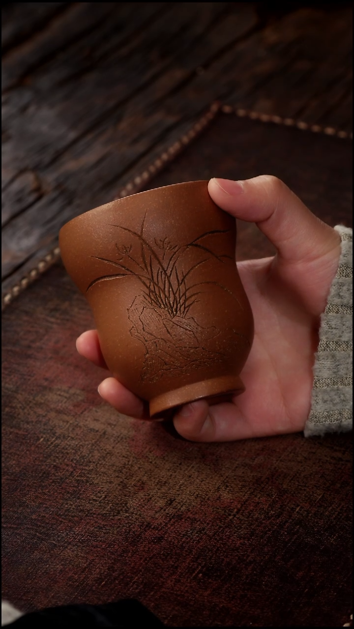 茶杯紫砂非遗茶器-兰花葫芦