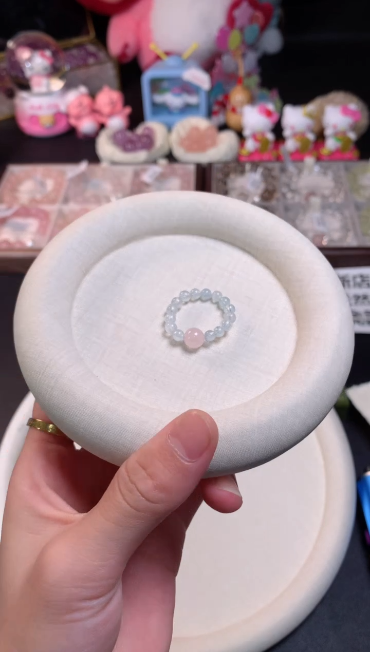 水晶手链未镶嵌5M海蓝宝戒指设计款DIY